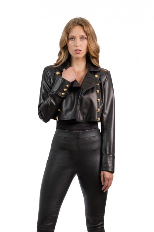 Military Look Leather Jacket